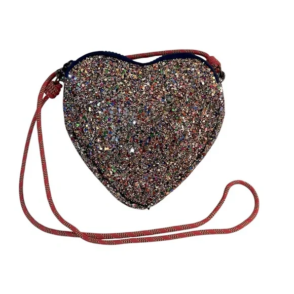 Crewcuts Girls Glitter Heart Bag NWOT - Picture 4 of 7